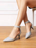 Women's Low Heel Ankle Strap Elegant Dress Pump Shoes